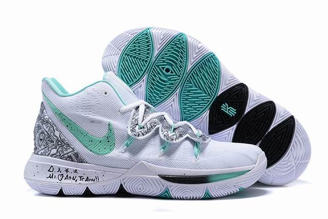 Nike Kyrie 5 Men's Basketball Shoes White Tiffany Black-01